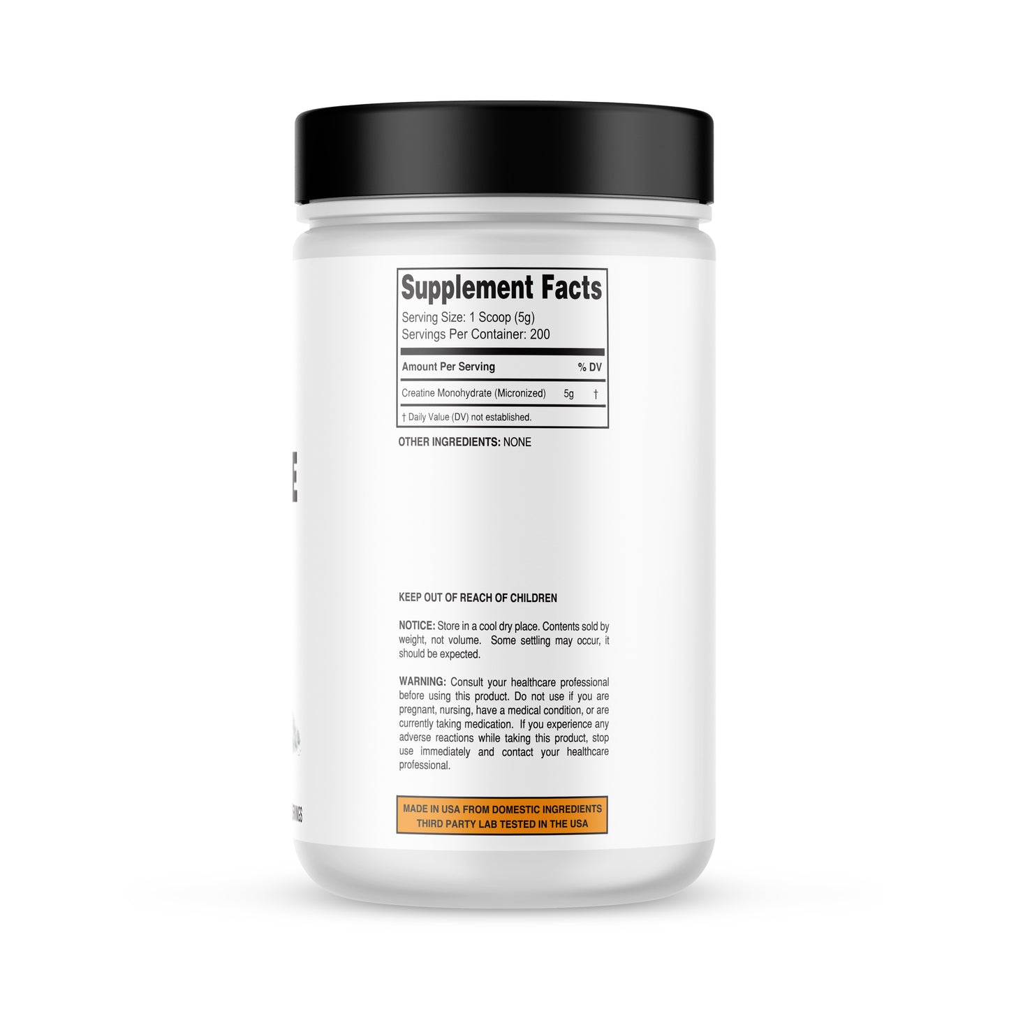 It's Just! - Creatine Monohydrate Powder, Made in USA