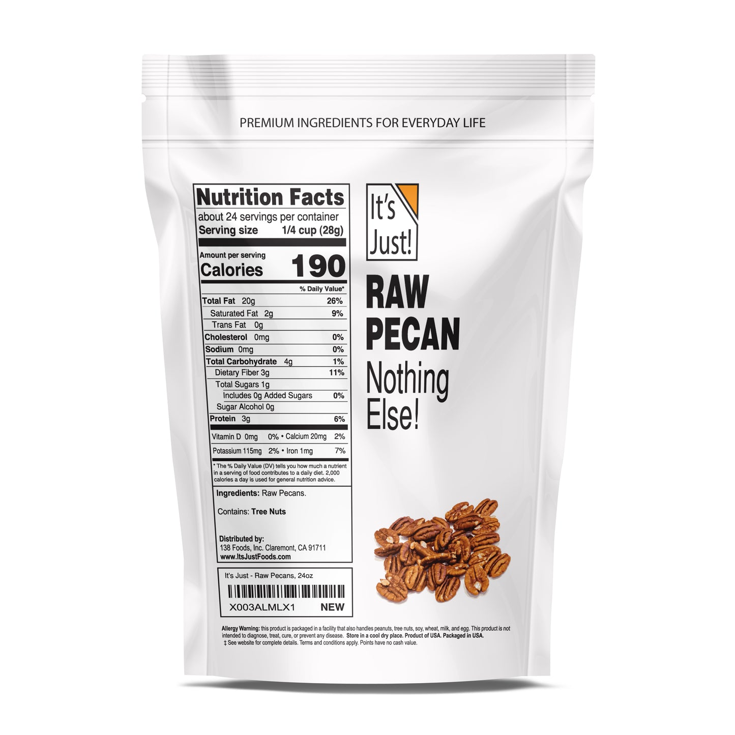 It's Just! - Raw Pecans