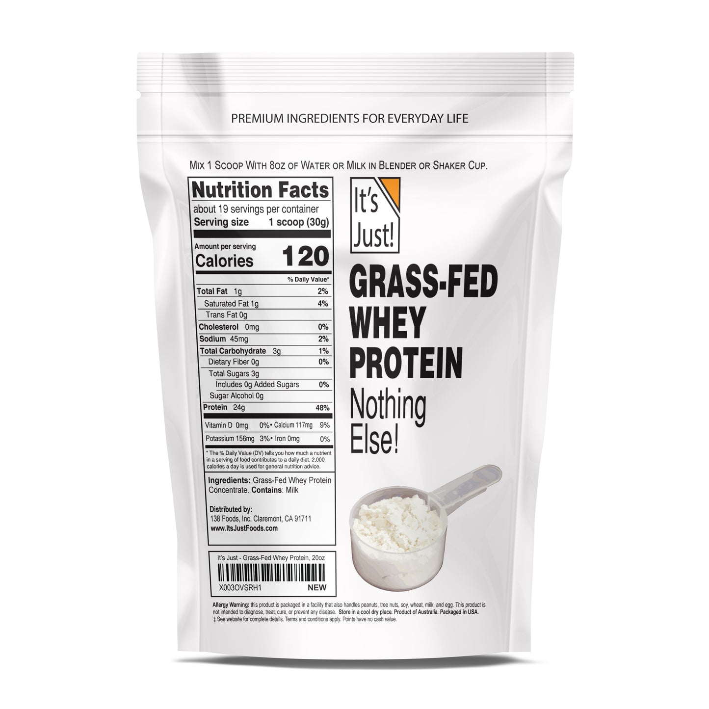 It's Just! - Grass-Fed Whey Protein Concentrate