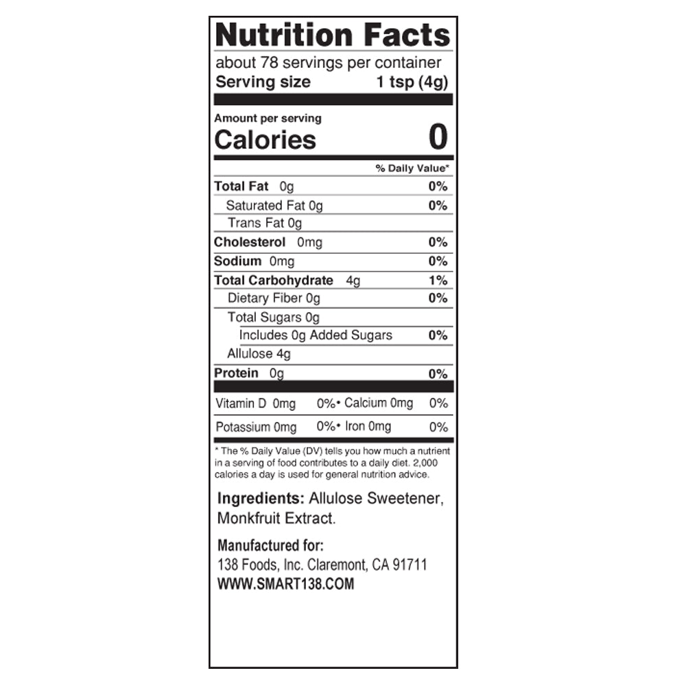 Skinny Monk Sweetener (Granular) - 138 Foods, Inc