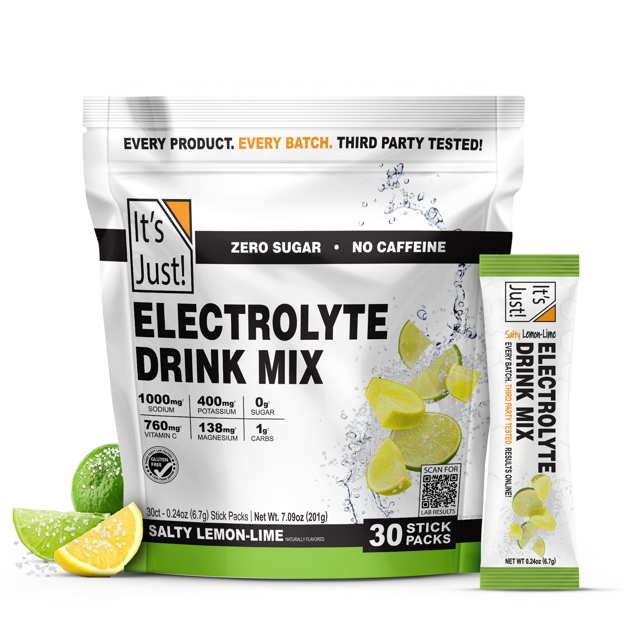 It's Just! - Electrolytes Drink Mix, Salty Lemon-Lime Flavor