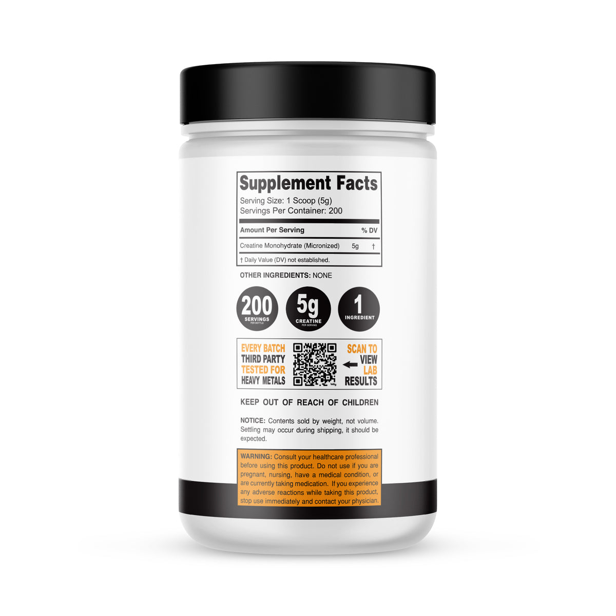 It's Just! - Creatine Monohydrate Powder, Made in USA