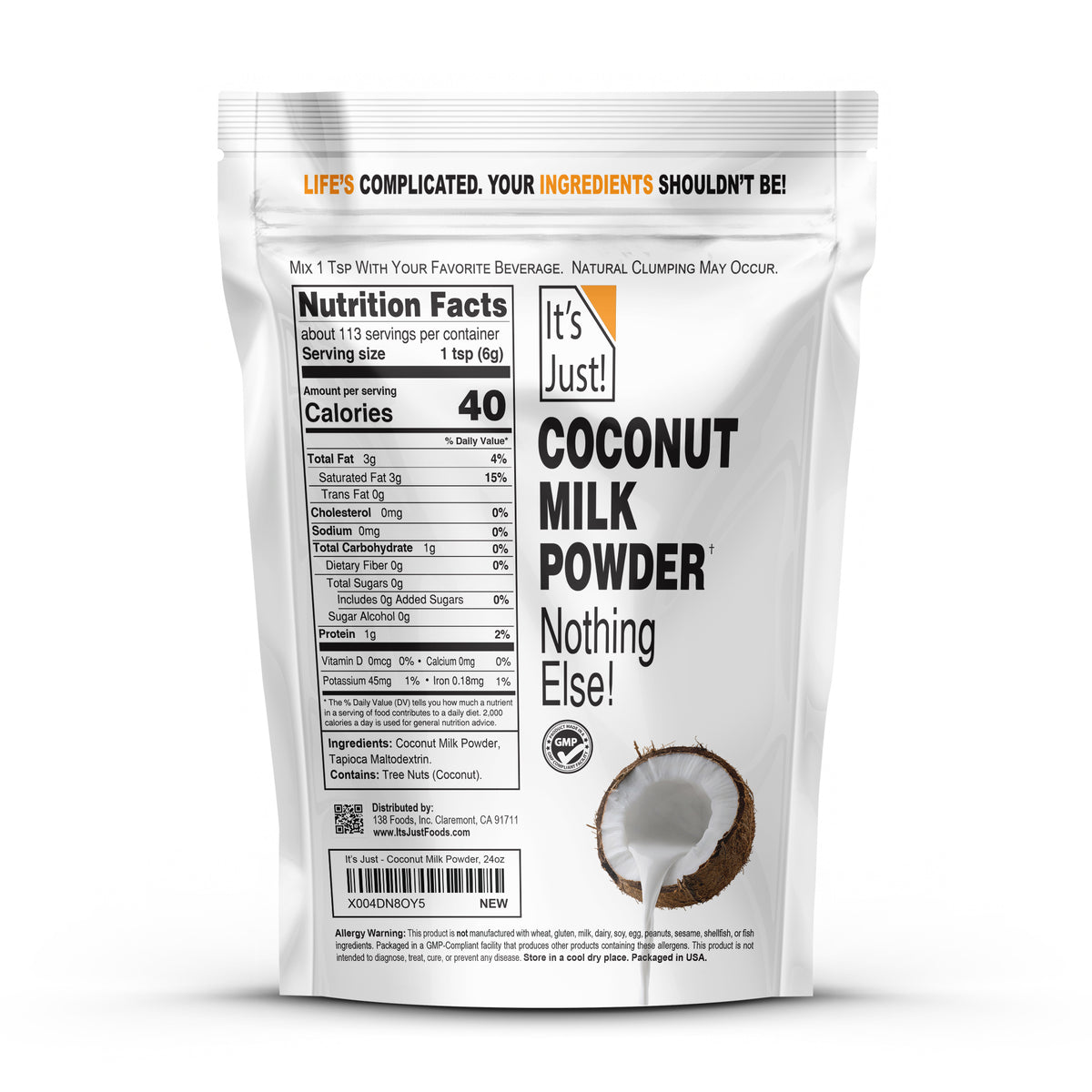 It's Just!	- Coconut Milk Powder