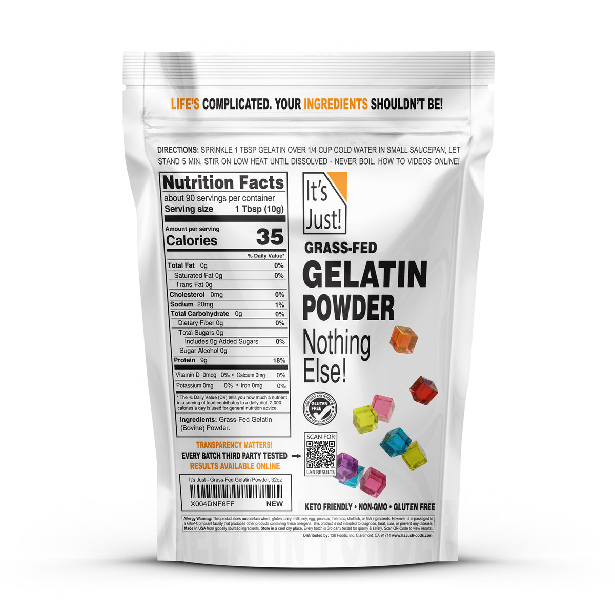 It's Just! - Grass-Fed Gelatin Powder