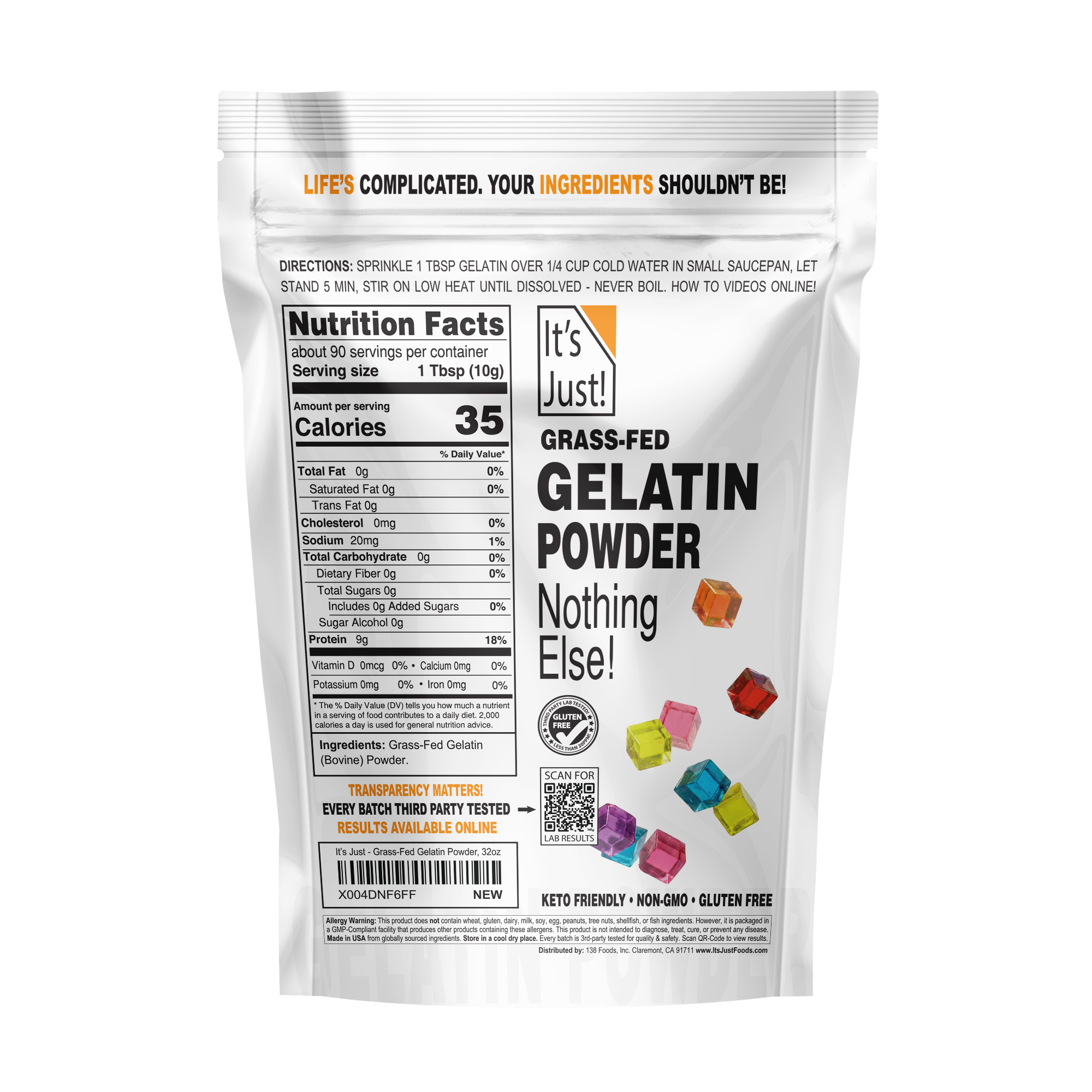 It's Just! - Grass-Fed Gelatin Powder