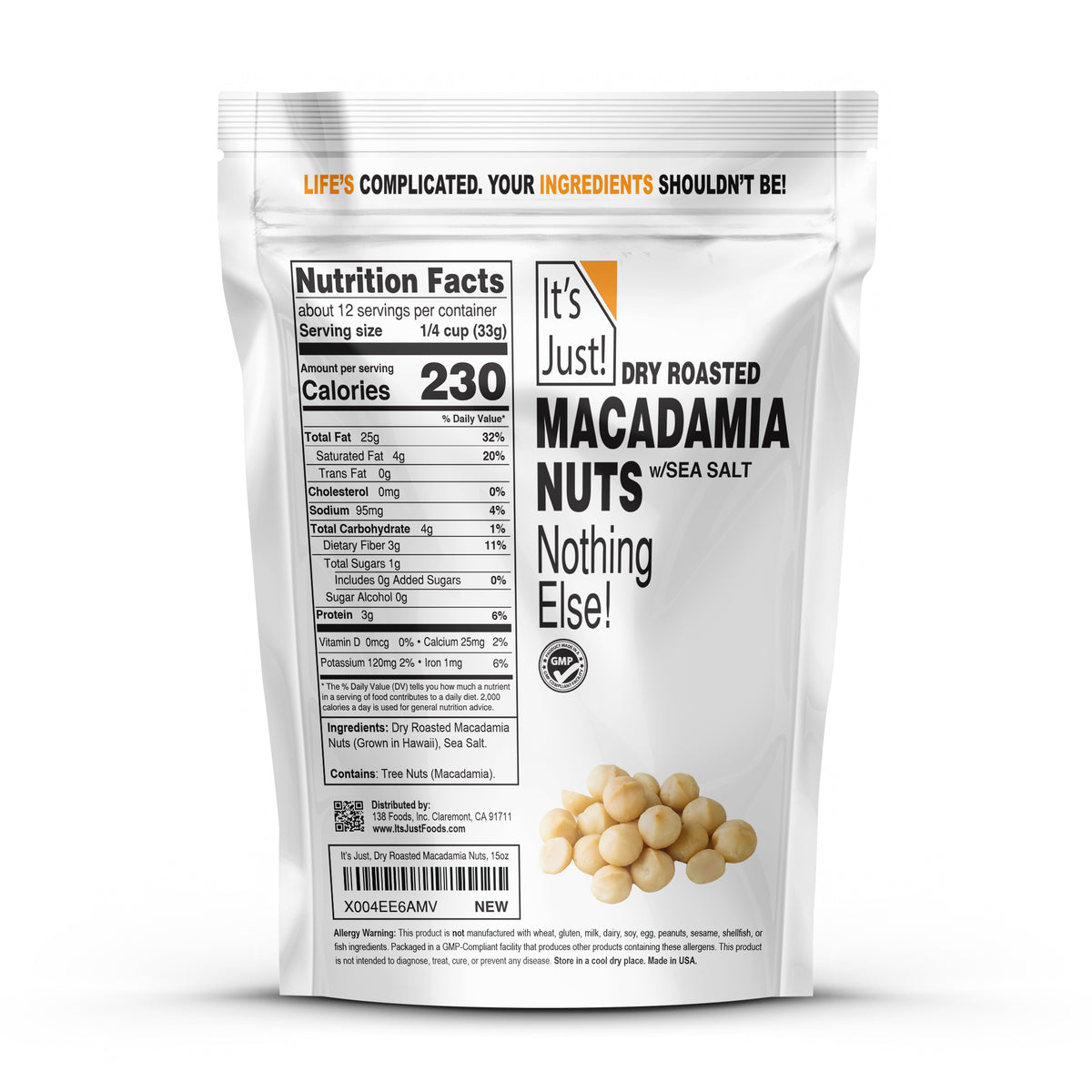 It's Just! - Macadamia Nuts Dry Roasted w/Sea Salt
