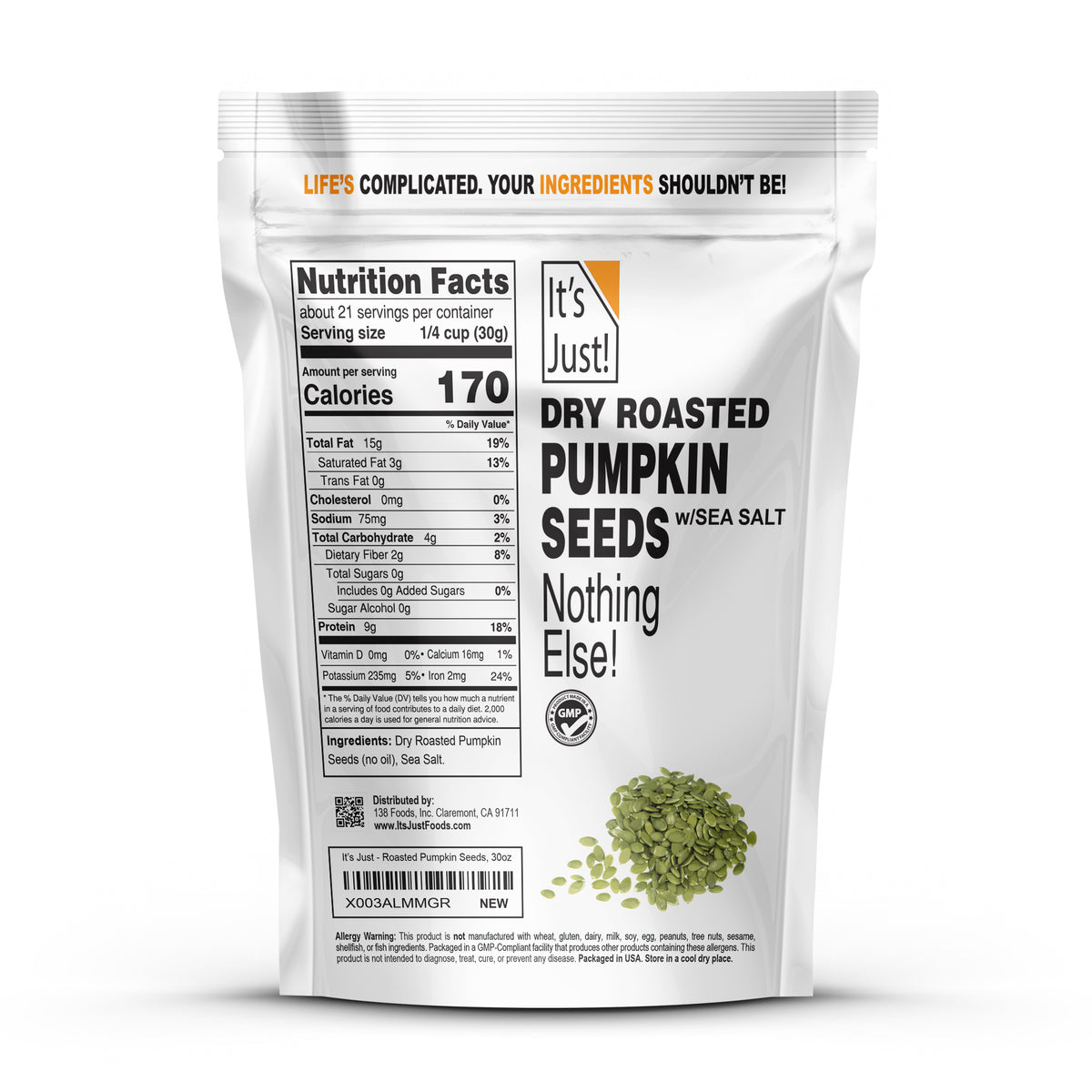 It's Just! - Dry Roasted Pumpkin Seeds