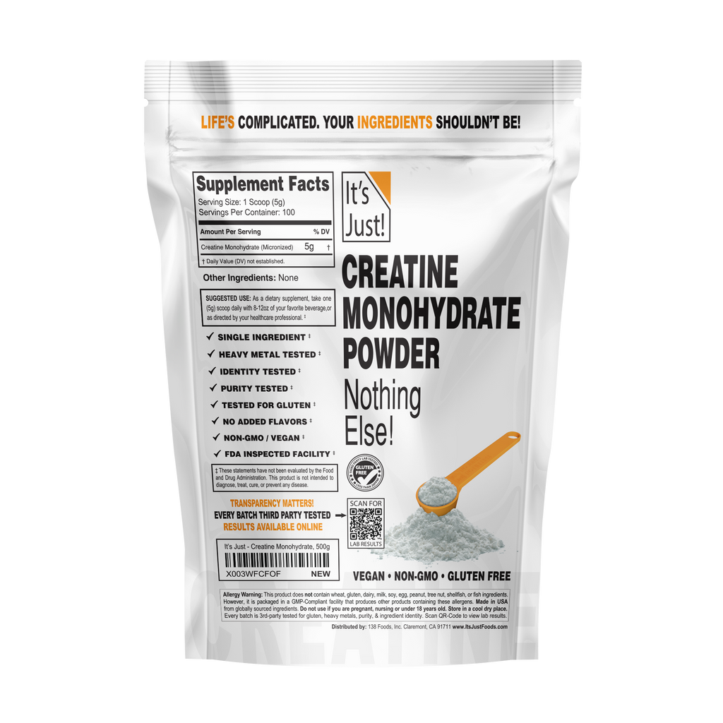 It's Just! - Creatine Monohydrate Powder, Made in USA