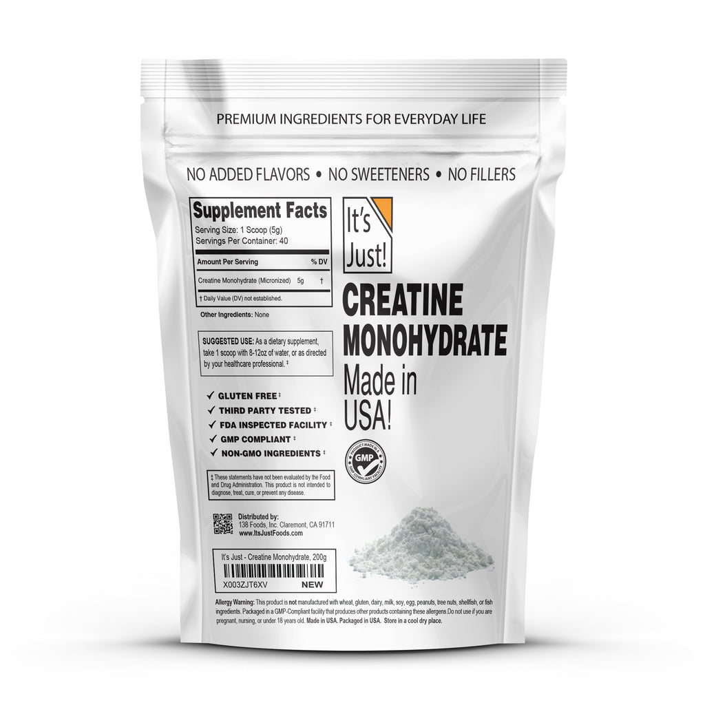 It's Just! - Creatine Monohydrate Powder, Made in USA