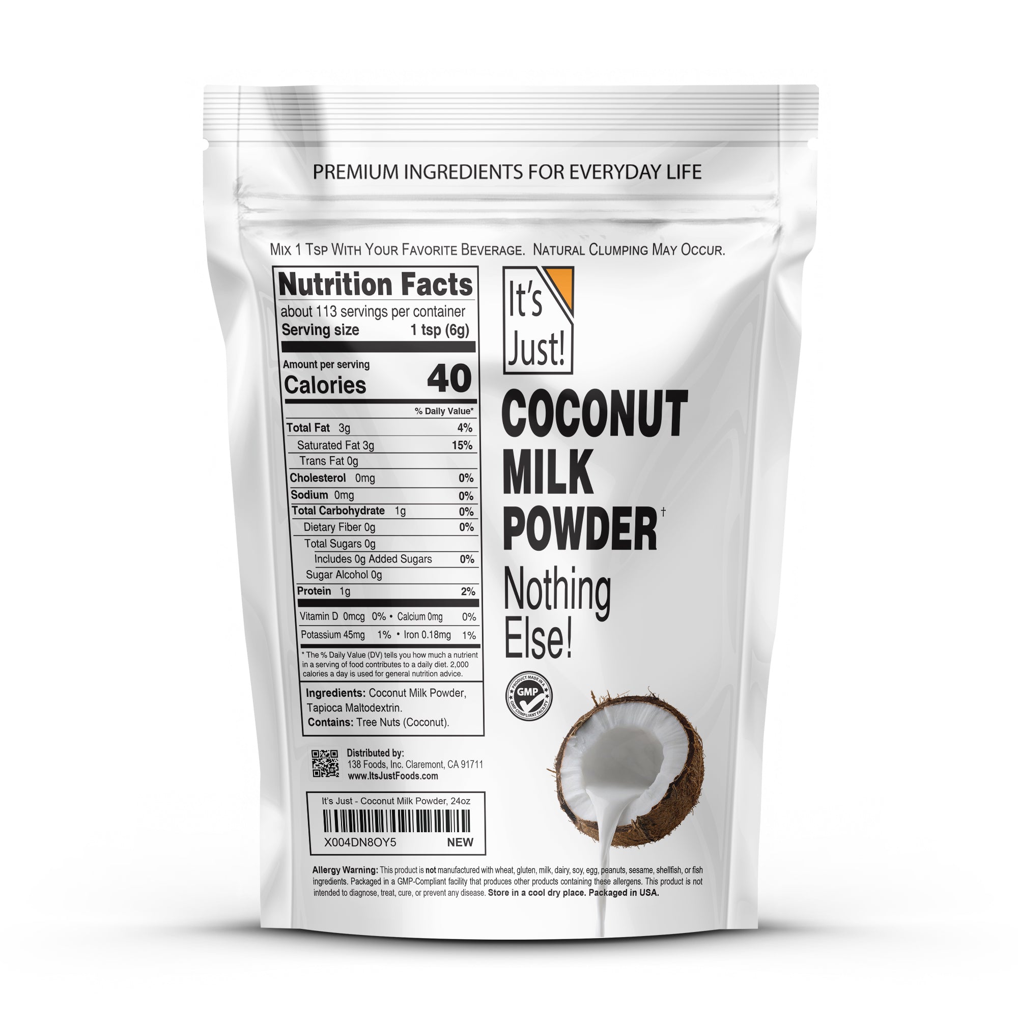 It's Just!	- Coconut Milk Powder