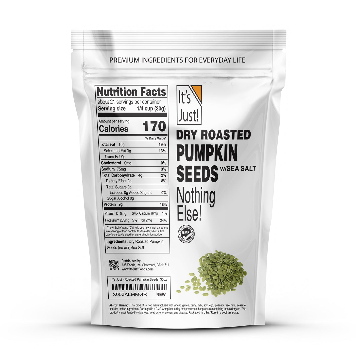 It's Just! - Dry Roasted Pumpkin Seeds