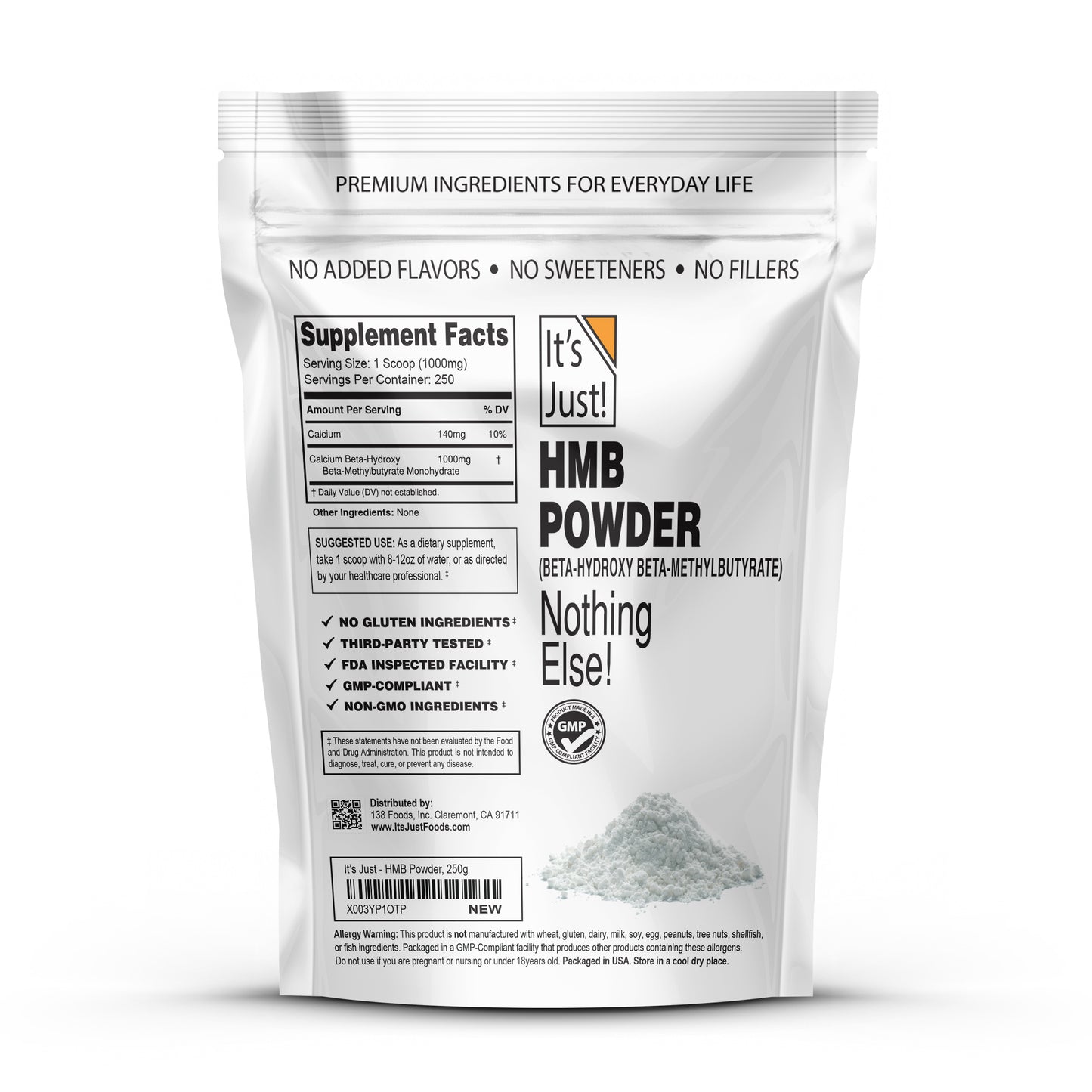 It's Just! - HMB (Beta-Hydroxy Beta-Methylbutyrate) Powder
