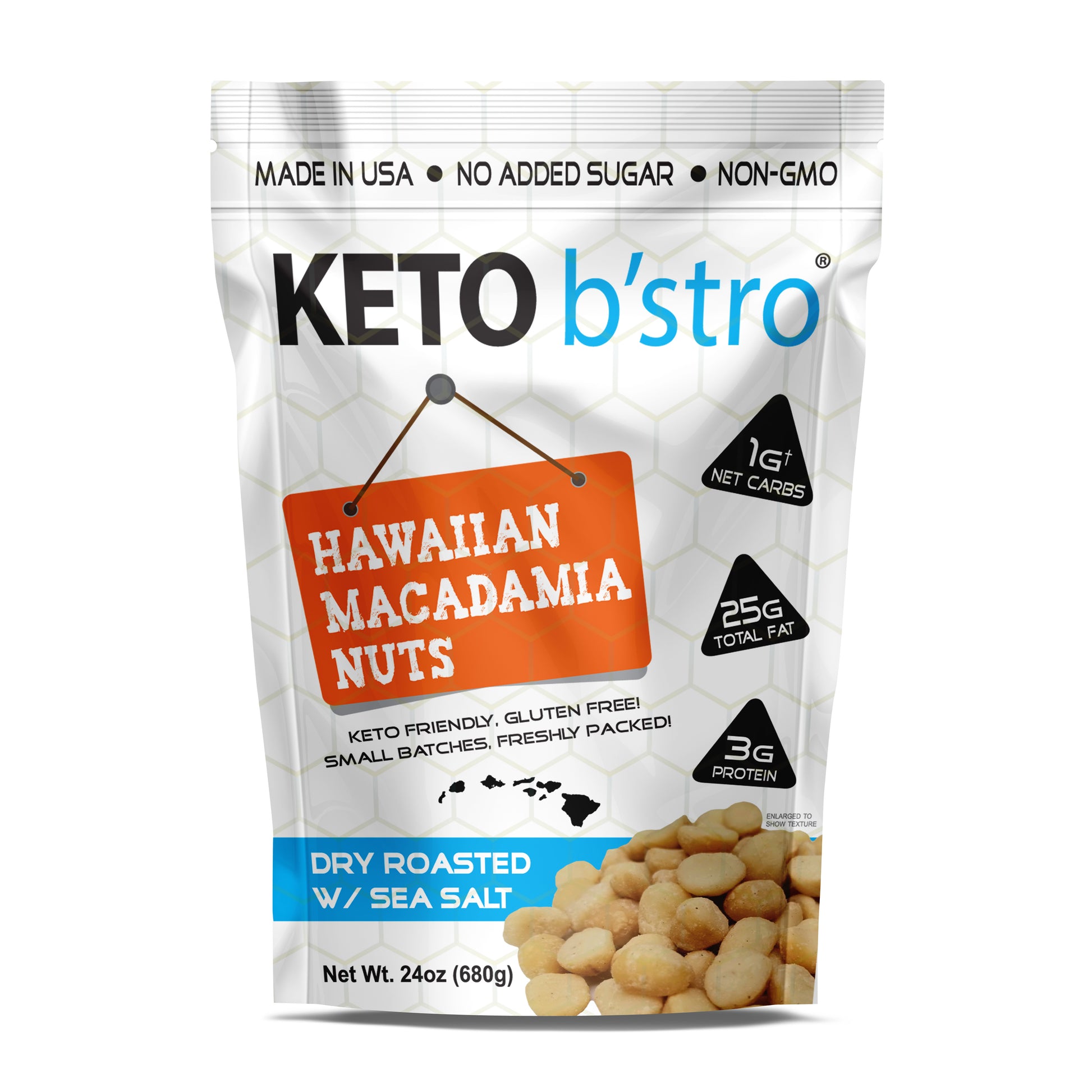 Keto B'stro - Hawaiian Macadamia Nuts, 24oz