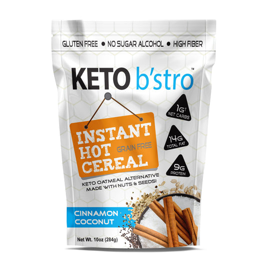 Keto B'stro - Instant Hot Cereal, Keto Oatmeal Alternative (Cinnamon Coconut)