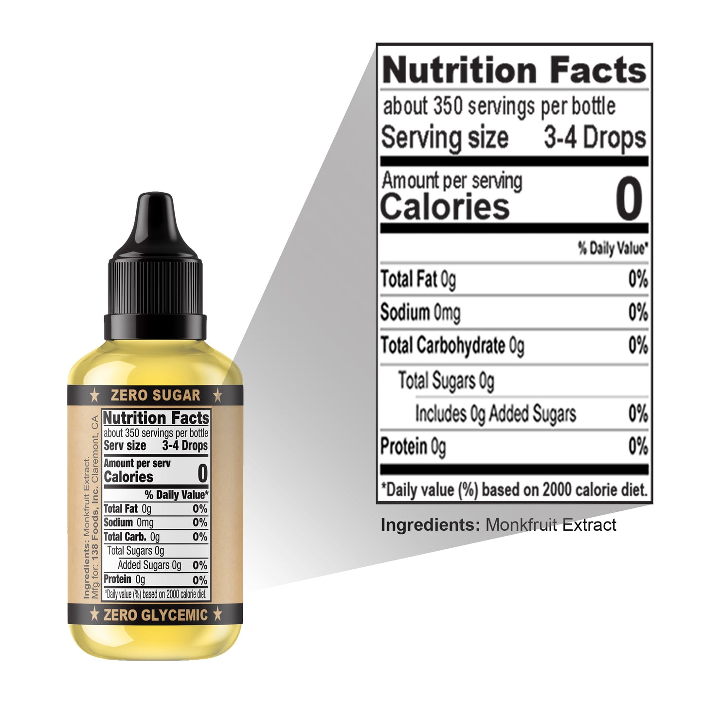 Monk Drops (Liquid Monkfruit Extract) - 138 Foods, Inc
